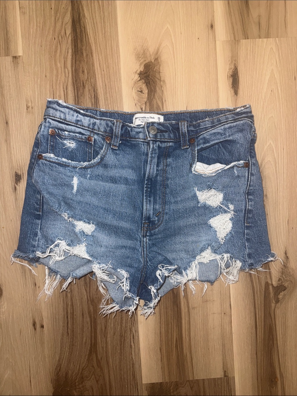 Abercrombie Women’s Distressed High-Rise Shorts
